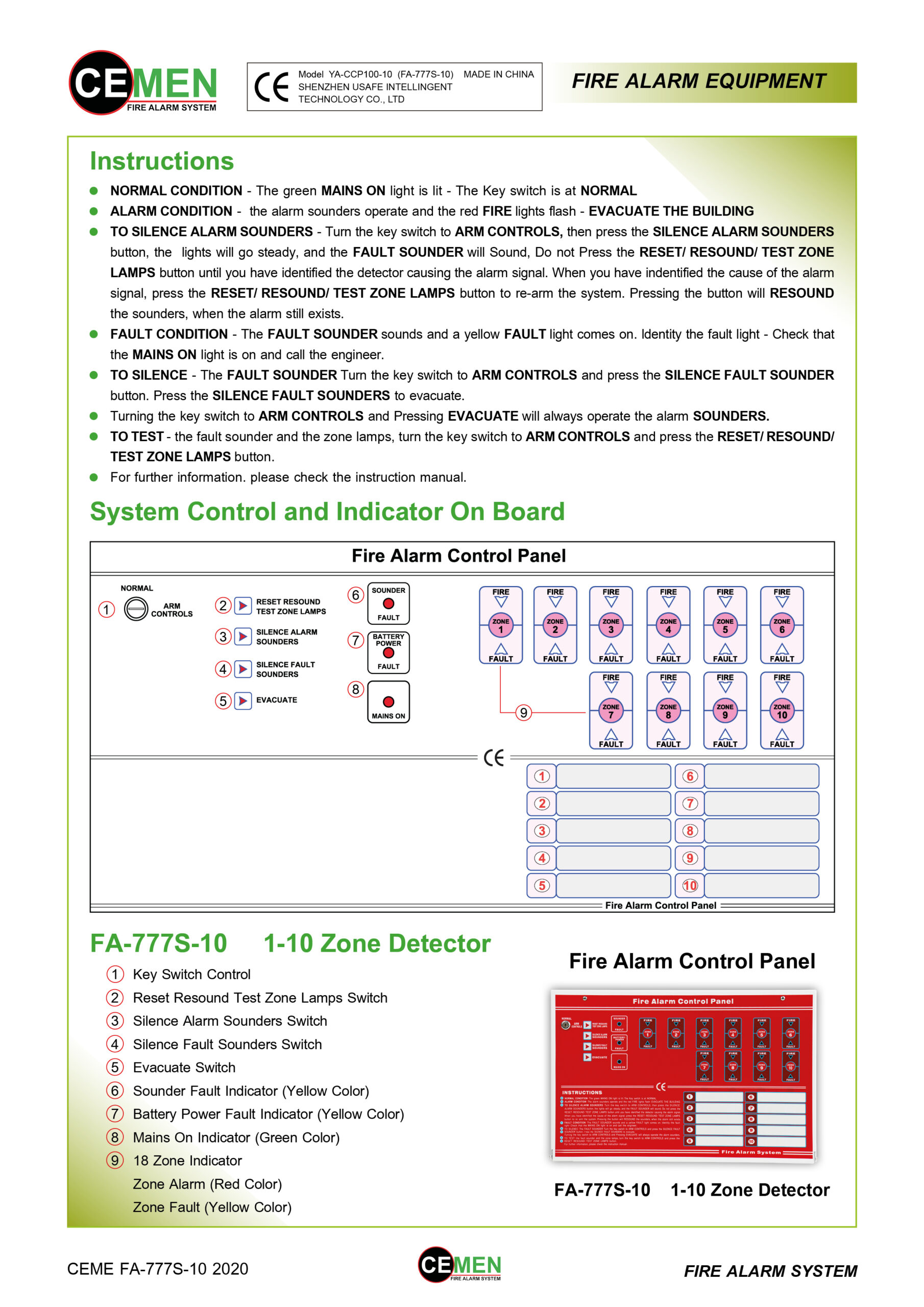 Fire Alarm Control Panel FA-777S-10 | All Firealarm